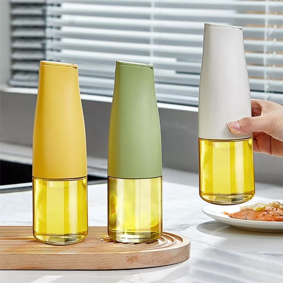 Glass Cooking Oil Dispenser Bottle with Precision Pour Spout | Leakproof Olive Oil & Vinegar Bottle