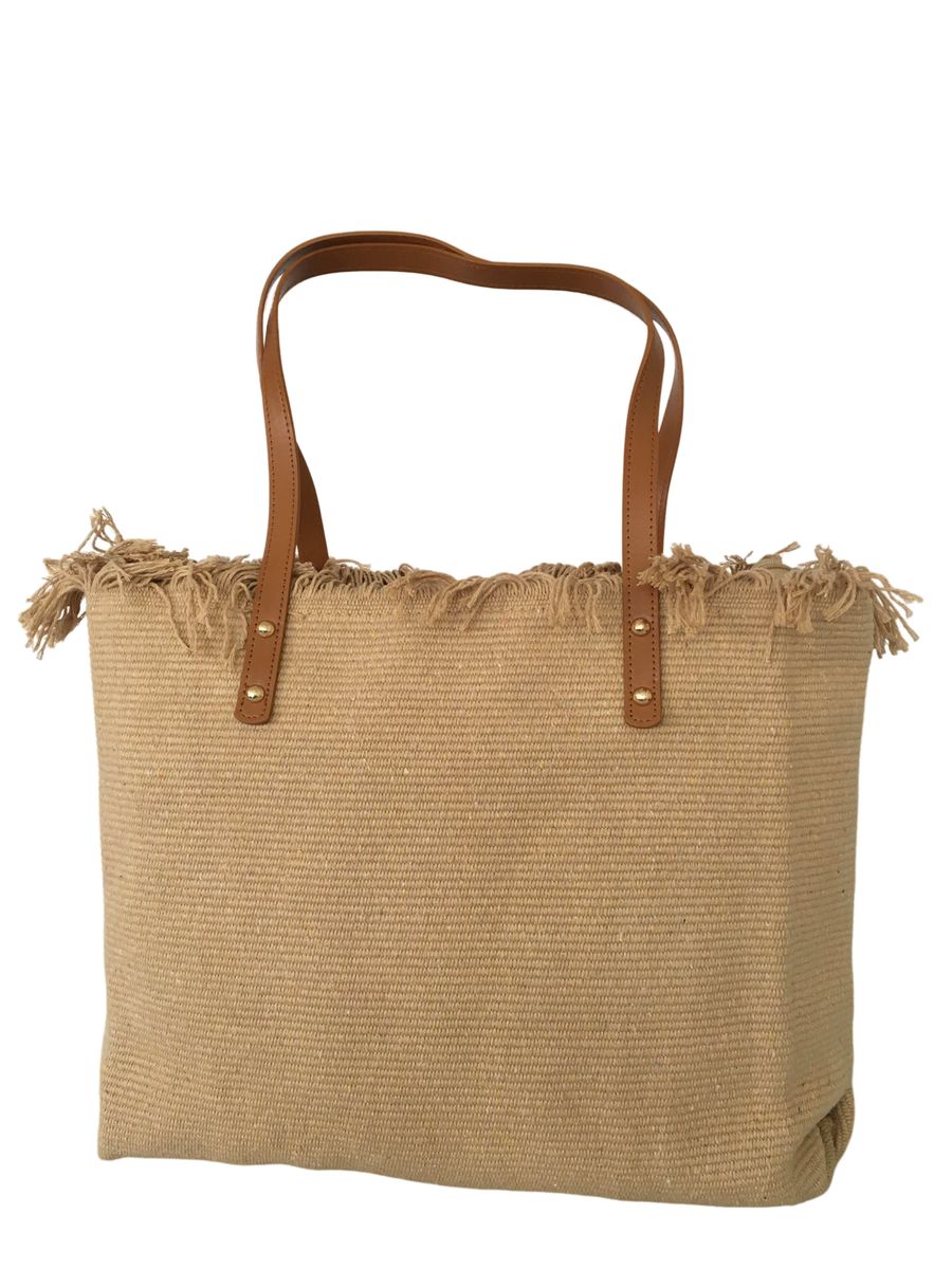Cotton Road 15L Pure Cotton Tapestry Beach Bag - Black Large Shoulder Tote