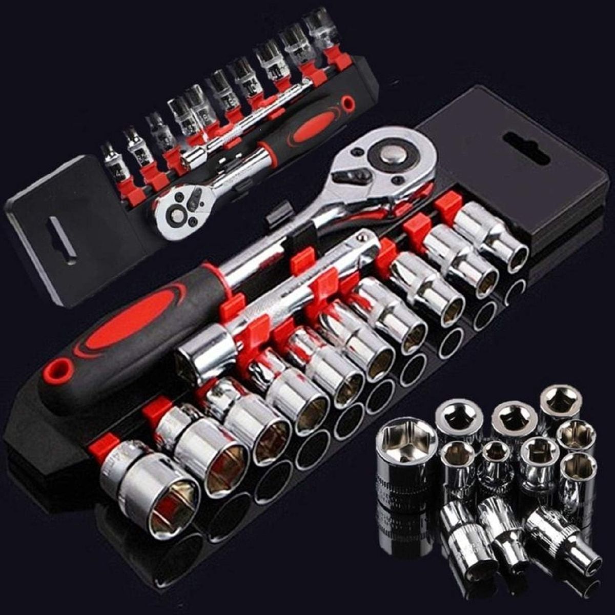 12-in-1 Socket Wrench Set with 1/2-Inch Drive Ratchet Spanner – Chrome Vanadium Steel Tool Kit for Car, Bike & Home Repair