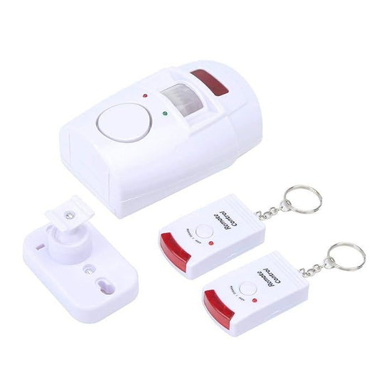 105dB Wireless Infrared Motion Sensor Alarm with 2 Remote Controls | PIR Home Security Anti-Theft Alarm System