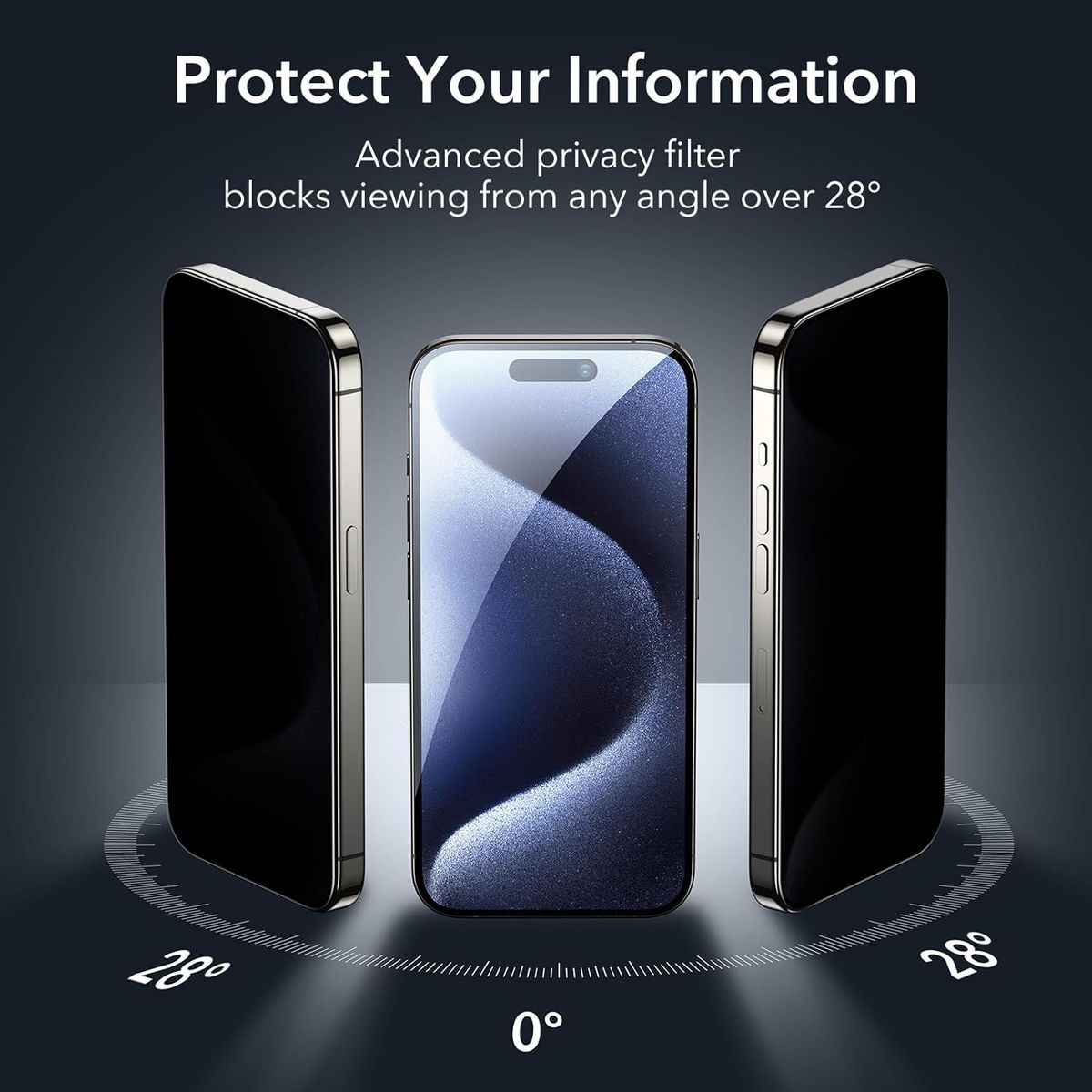 Professional Privacy Tempered Glass Screen Protector for iPhone 15 Pro Max | 9H Anti-Spy Full Coverage Glass