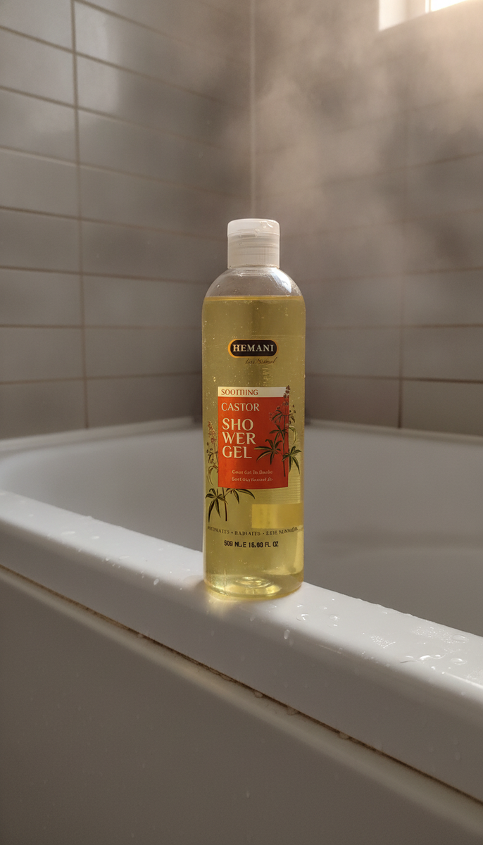 Hemani Castor Shower Gel 500ml – Soothing & Hydrating Body Wash with Castor Oil