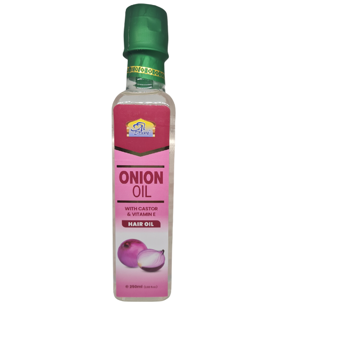 Al Khair Onion Hair Oil with Castor Oil & Vitamin E 250ml – Hair Growth & Scalp Nourishing Treatment