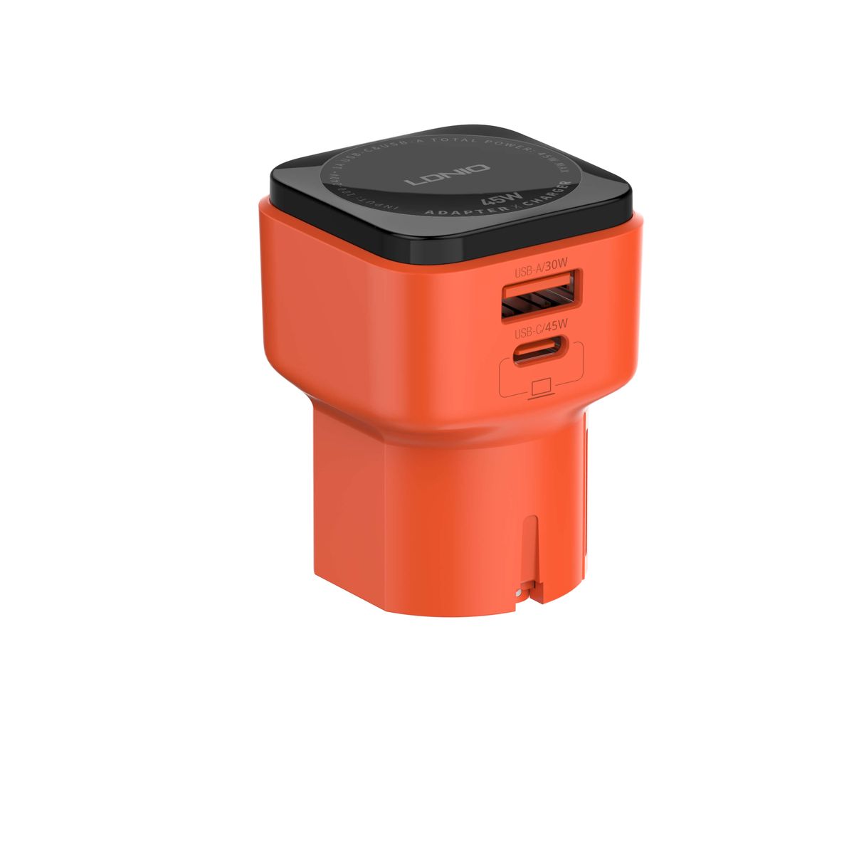 LDNIO Q2420 45W Universal Travel Fast Charger with USB-C & USB-A | EU/US/UK/AU Plug + USB to USB-C Cable (1M)