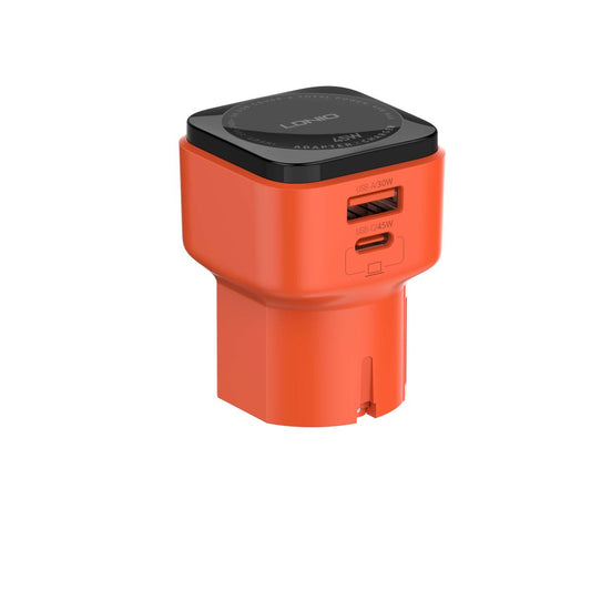 LDNIO Q2420 45W Universal Travel Fast Charger with USB-C & USB-A | EU/US/UK/AU Plug + USB to USB-C Cable (1M)