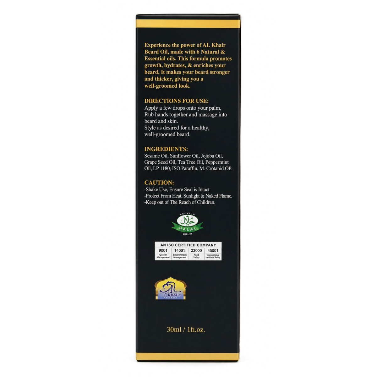 AL Khair Beard Oil 30ml - Natural Beard Growth, Softening & Conditioning Oil for Men