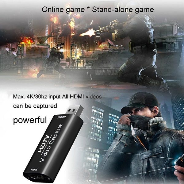 HDMI Video Capture Adapter 1080P USB Capture Card for Live Streaming, Recording & Video Conferencing