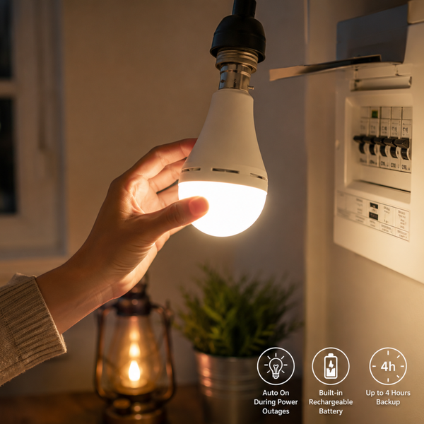 FineBlue 15W Rechargeable LED Smart Bulb B22 Emergency Loadshedding Light – 2 Pack