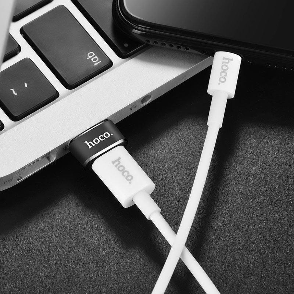 HOCO UA6 USB-A Male to USB-C Female Adapter | USB 2.0 Charging & Data Transfer Converter for Type-C Devices