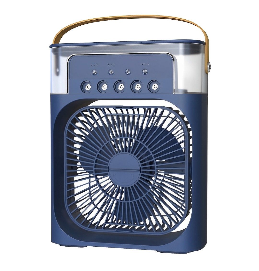 Portable Air Cooler Fan CLK - Rechargeable USB Cooling Fan with LED Light | 4 Speed Desk & Camping Fan