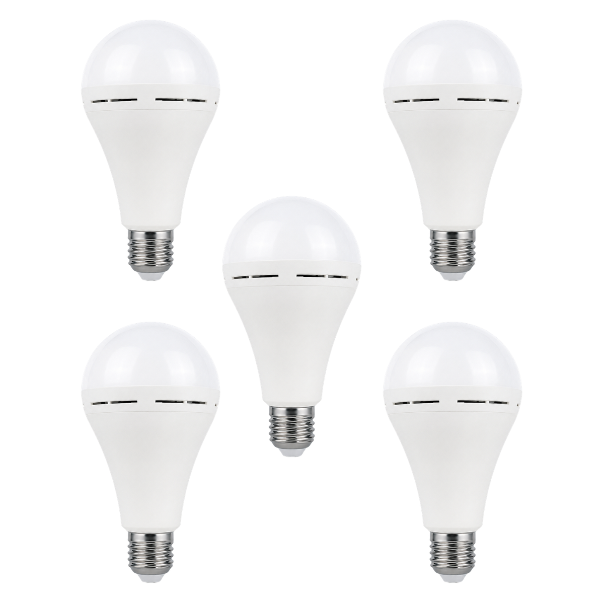 FineBlue 20W Rechargeable LED Emergency Bulb E27 Load Shedding Light – Cool White 6500K | 5 Pack