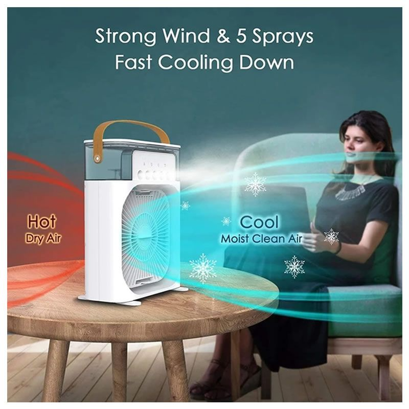 Mini Personal Air Cooler Fan with Portable Handle - Compact Desktop Cooling Fan
