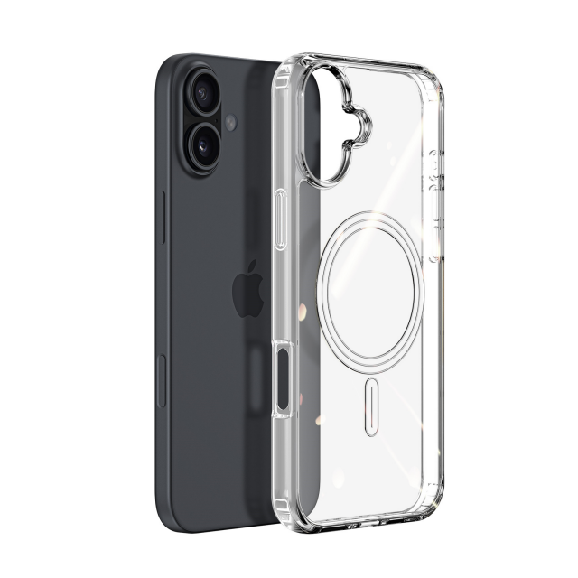 MagSafe Clear Case for iPhone 16 Plus | Transparent Magnetic Shockproof Protective Cover with Anti-Scratch Back