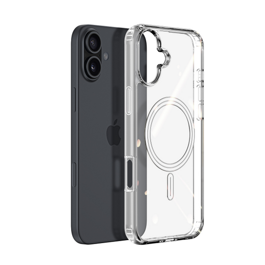 MagSafe Clear Case for iPhone 16 Plus | Transparent Magnetic Shockproof Protective Cover with Anti-Scratch Back