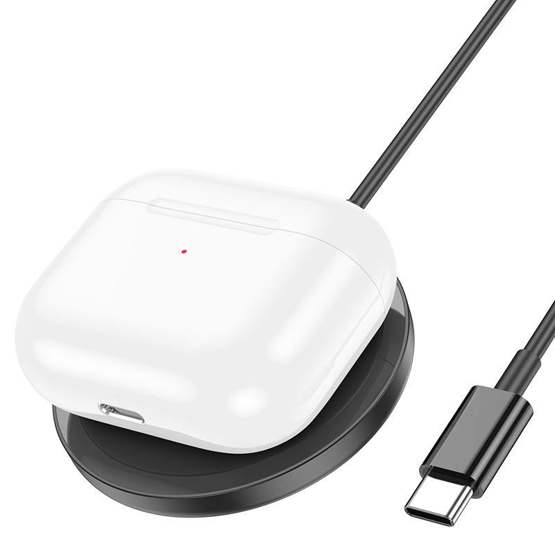 HOCO CW52 15W Magnetic Wireless Charger | USB-C Qi Fast Charging Pad for iPhone, Samsung, AirPods & Wireless Earbuds - Black