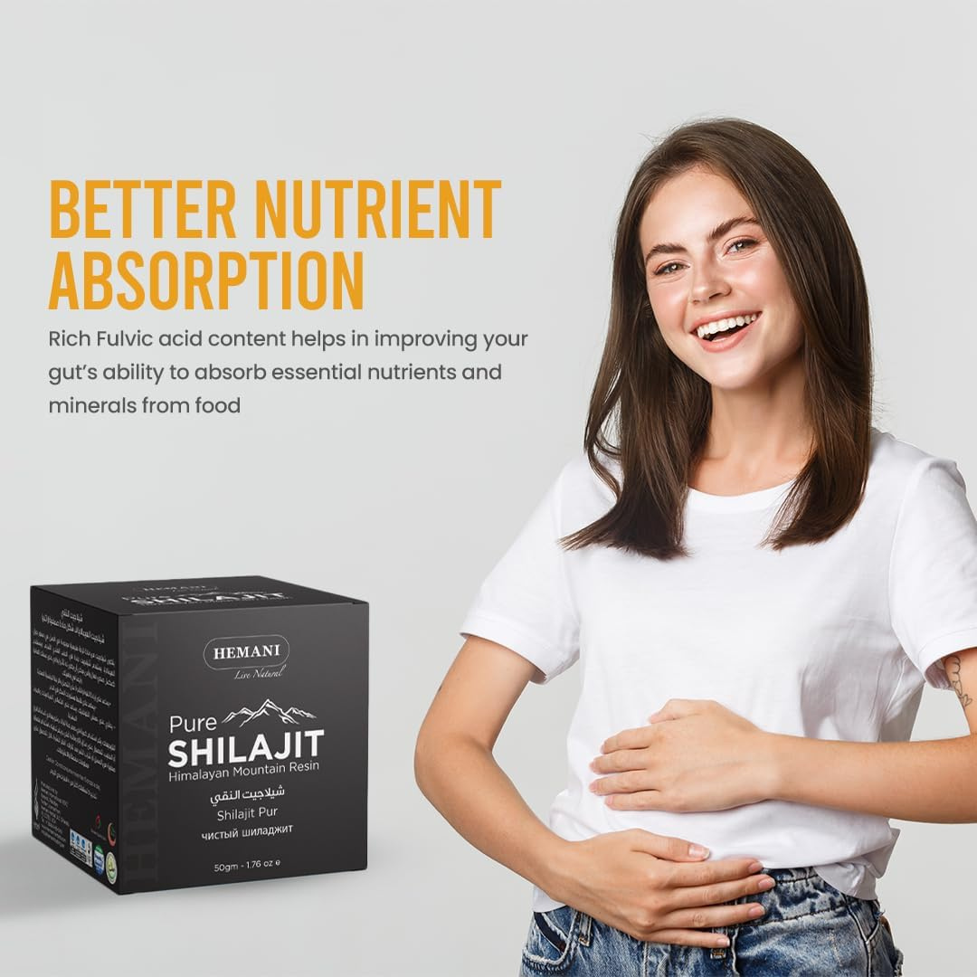Hemani Pure Shilajit Himalayan Mountain Resin – Premium Natural Shilajit 50g