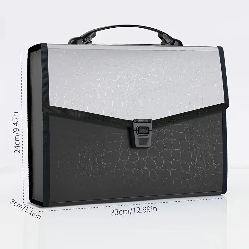 Portable A4 Expanding Document Folder with Handle & Lock | 13 Pocket Accordion File Organizer