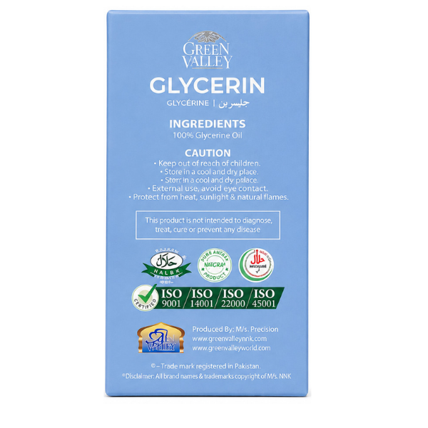 Green Valley Essentials 100% Pure Glycerin Oil 30ml – Moisturizing Skin Care Oil