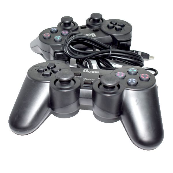 UCOM 2 Pack Wired USB Game Controllers for PC – Dual Analogue Gamepads with Vibration
