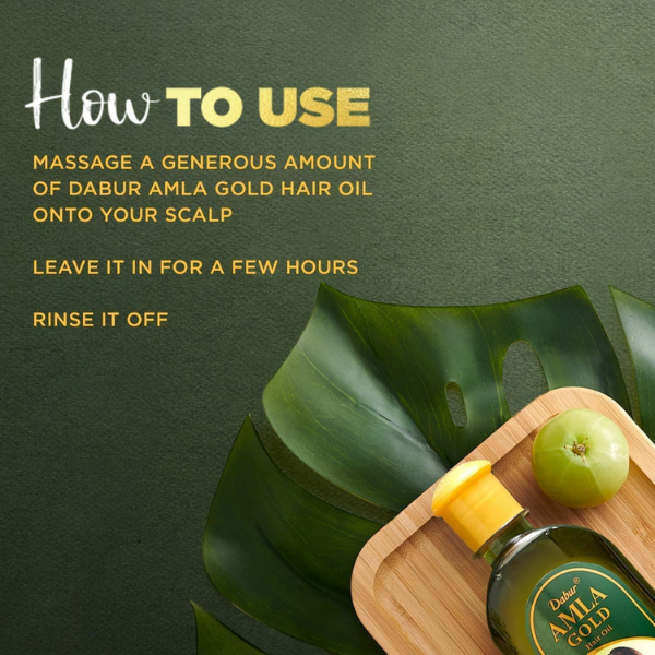 Dabur Amla Gold Hair Oil Set of 2 | Nourishing Hair Oil for Strong, Long & Shiny Hair | Damage Repair & Moisture Care