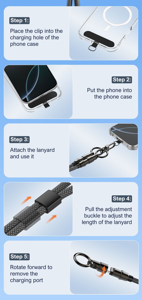 LDNIO LC22C 65W USB-C to USB-C Fast Charging Cable with Phone Lanyard Strap | 30cm Nylon Braided PD Data Cable