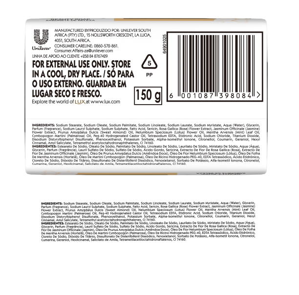 Lux Soft Caress Soap Bar 150g x 6