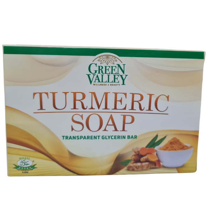 Green Valley Turmeric Soap with Real Turmeric Extract 90g | Natural Herbal Soap for Healthy & Glowing Skin