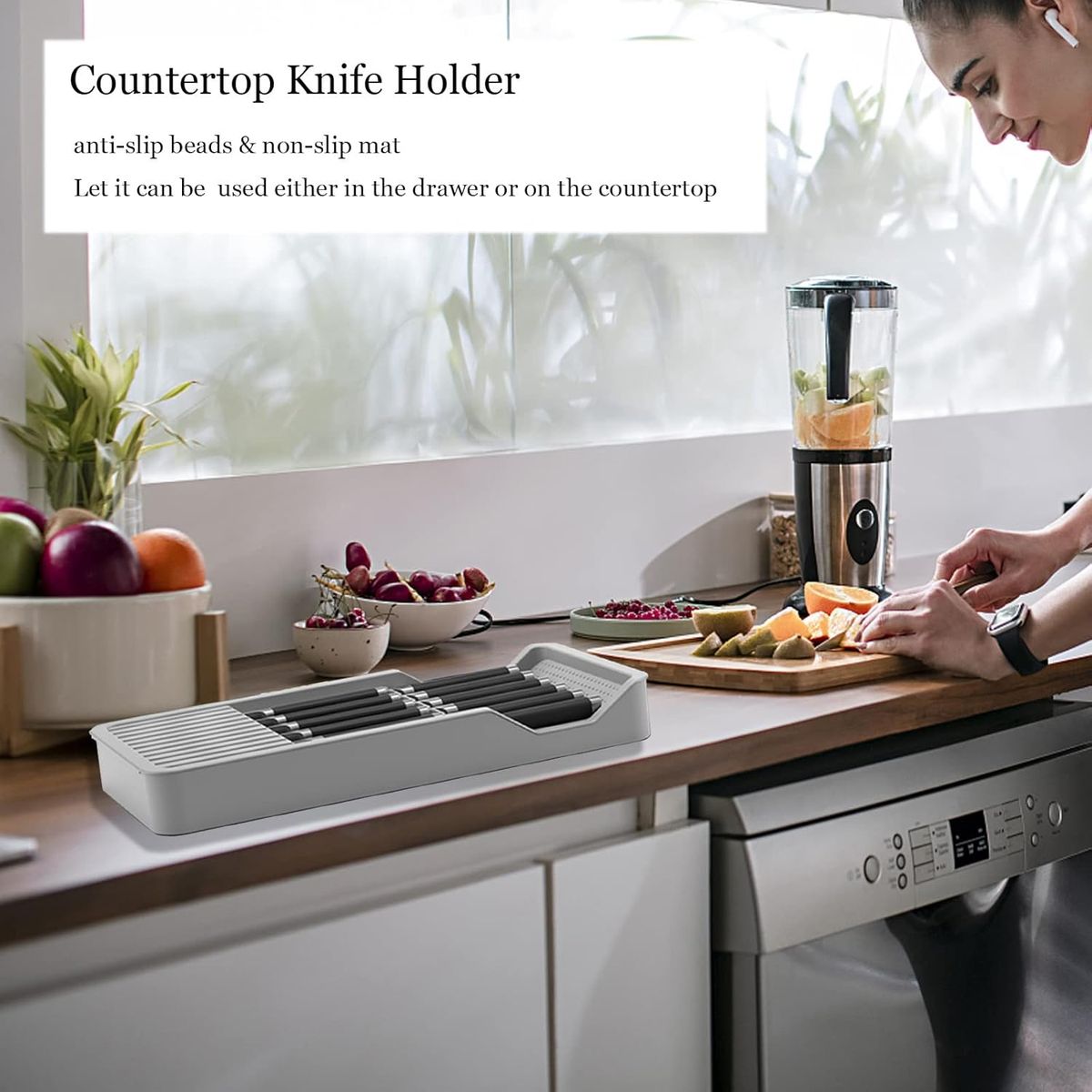 Expandable Kitchen Knife Drawer Organizer Tray | Cutlery & Utensil Storage Holder Insert