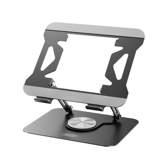 XO C153 Adjustable Foldable Laptop Stand with 360° Rotating Base | Aluminum Laptop & Tablet Holder for Up to 17.3 Inch