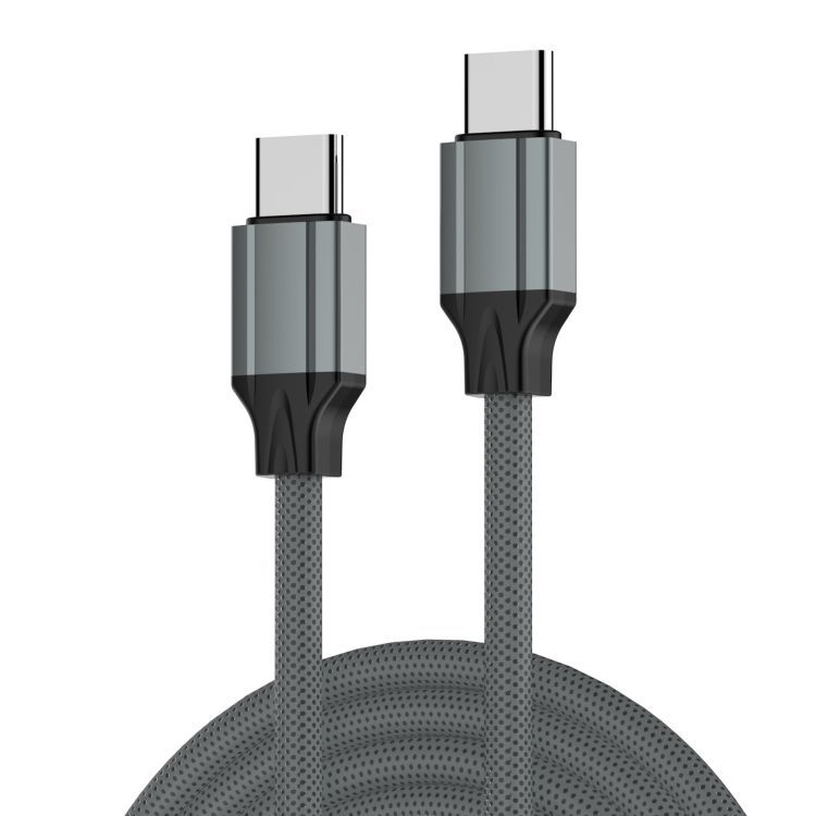 LDNIO 65W USB-C to USB-C Fast Charging Cable 2M | PD Type-C Laptop & MacBook Charging Data Cable - Grey