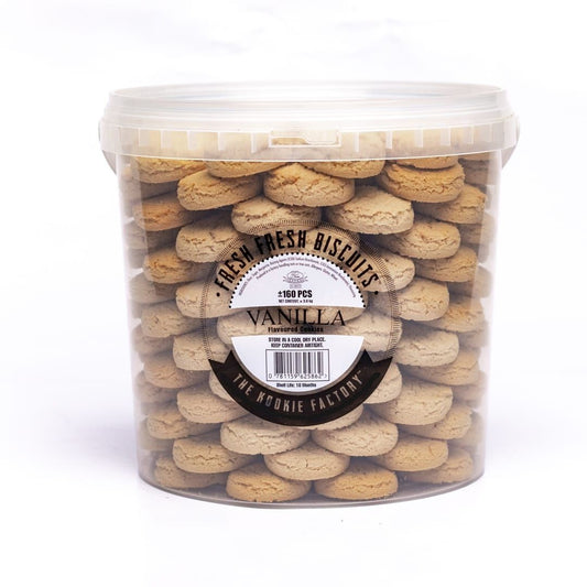 Kookie Factory Vanilla Cookies 9L Bucket | Crunchy Vanilla Flavoured Biscuits | Family Value Pack