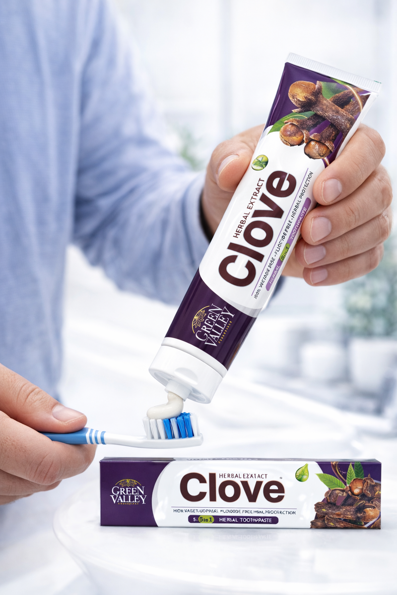 Green Valley Clove Toothpaste – Herbal Oral Care & Fresh Breath – 185g