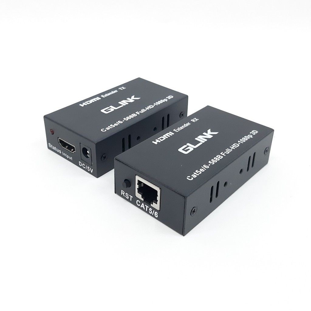 GLINK HDMI Extender Over Cat5e/Cat6 up to 60M | Full HD 1080P HDMI Extender Kit with Transmitter & Receiver | HDMI to RJ45 Signal Extension