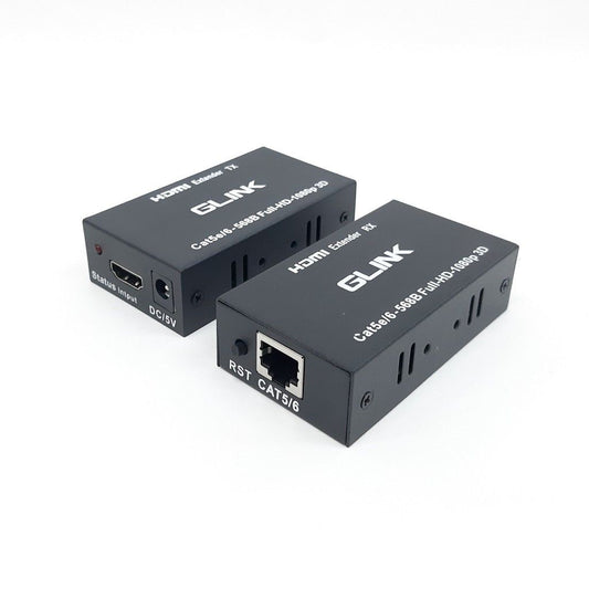 GLINK HDMI Extender Over Cat5e/Cat6 up to 60M | Full HD 1080P HDMI Extender Kit with Transmitter & Receiver | HDMI to RJ45 Signal Extension