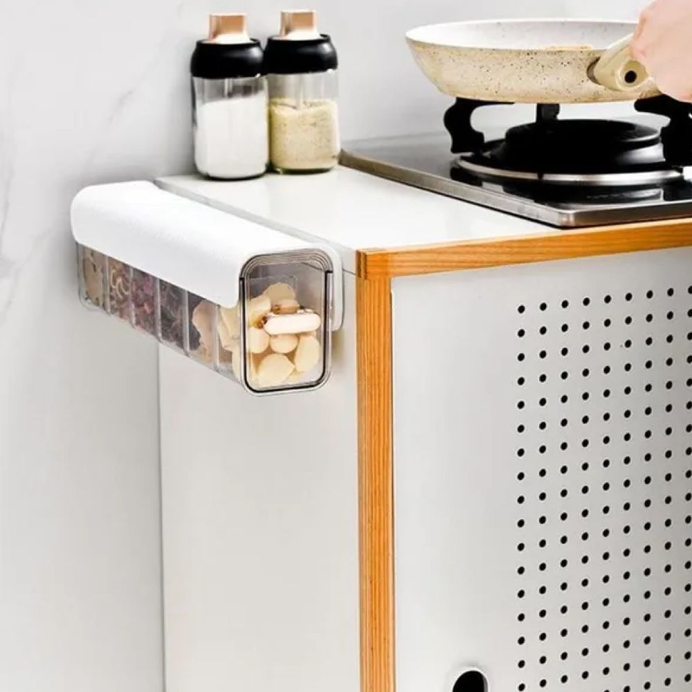 6 Cell Transparent Wall Hanging Storage Organizer | Multipurpose Plastic Storage Box for Home, Kitchen & Bathroom – 36cm
