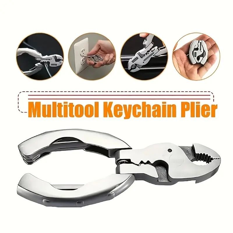 9-in-1 Stainless Steel Mini Multitool Keychain Pliers – Folding Pocket Tool