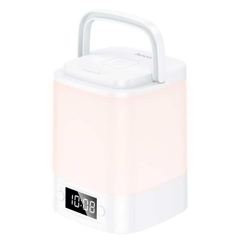 HOCO HX15 Portable Rechargeable LED Night Light with Digital Clock | Touch Control Bedside Lamp