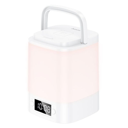 HOCO HX15 Portable Rechargeable LED Night Light with Digital Clock | Touch Control Bedside Lamp