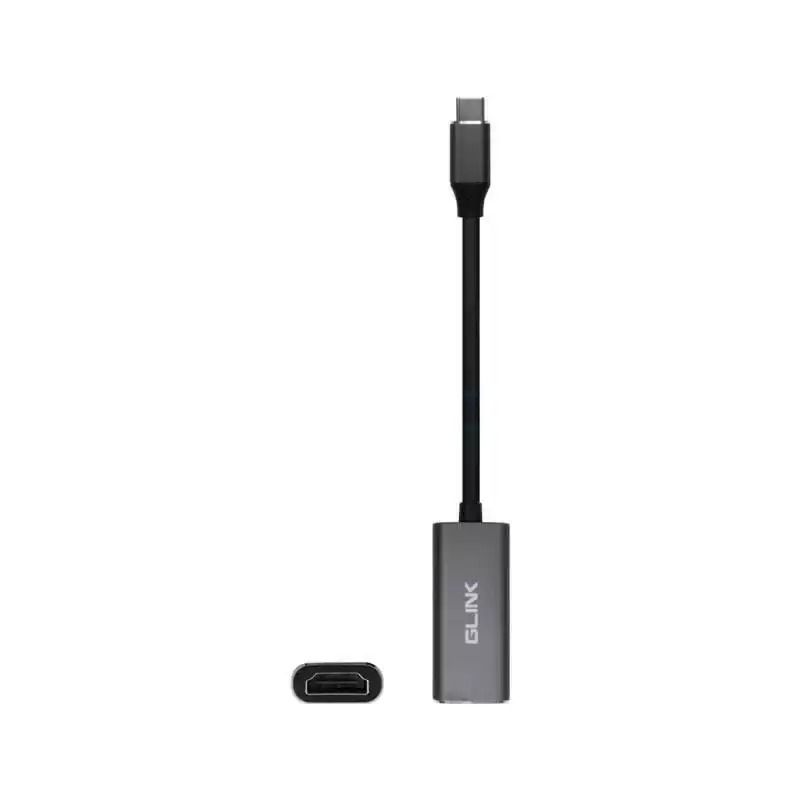 GLINK GL-007A USB Type-C to HDMI 4K Adapter | USB-C Male to HDMI Female Converter | 0.2M 4K UHD Display Adapter