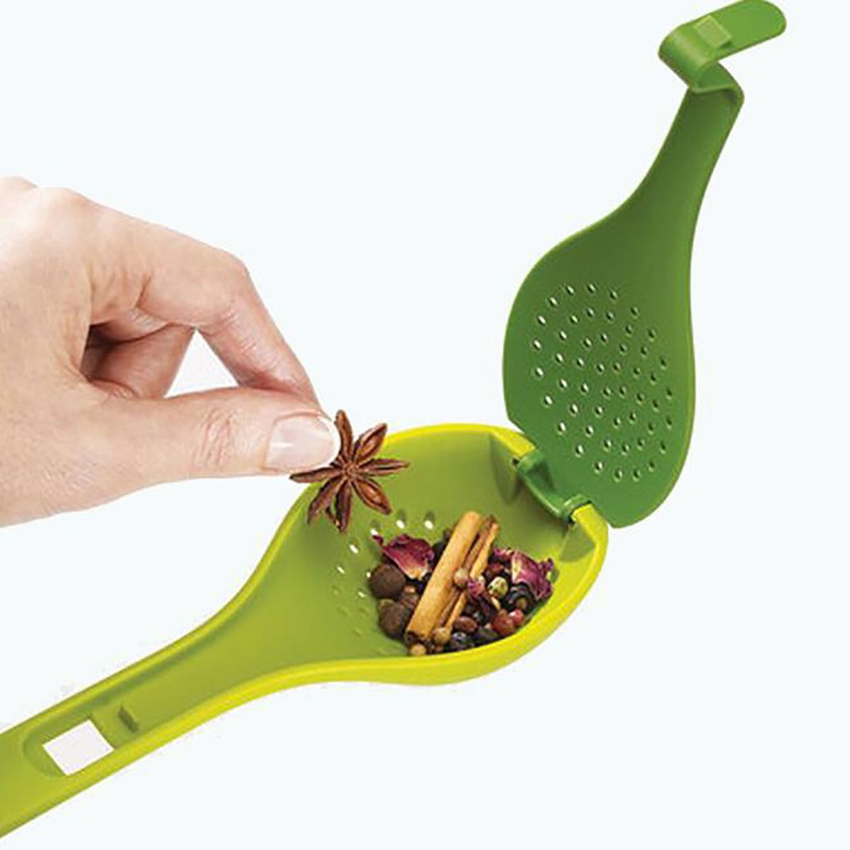 2-in-1 Plastic Herb Infusing Spoon with Herb Stripper | Flavor-Infusing Cooking Spoon