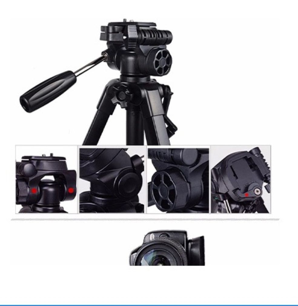 YUNTENG VCT-668 Camera Tripod Stand for DSLR, Mirrorless & Video Cameras | 360° 3-Way Pan Head, Quick Release Plate & 3kg Load Capacity