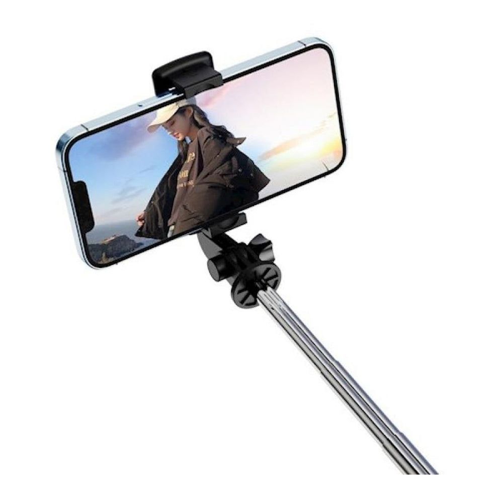 XO SS09 Bluetooth Selfie Stick Tripod with Detachable Remote & Adjustable Phone Holder | Extendable 64cm for Android & iPhone