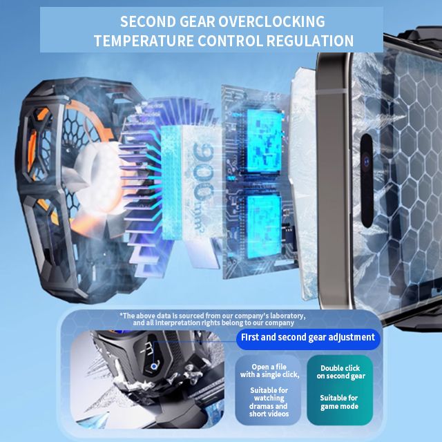 XO SL08 Mobile Phone Cooler – RGB Gaming Cooling Fan with Temperature Display, 2-Speed Semiconductor Radiator for iPhone & Android