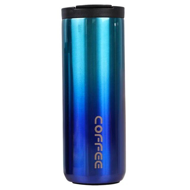 500ml Double Wall Stainless Steel Coffee Travel Mug with Leakproof Lid | Vacuum Insulated Thermal Coffee Cup - Blue