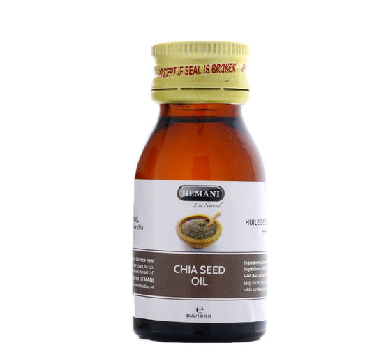 Hemani Chia Seed Oil 30ml | 100% Pure & Natural Cold-Pressed Chia Oil for Hair, Skin & Massage