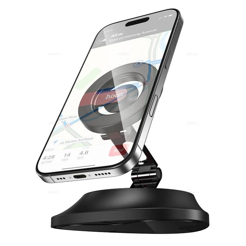 HOCO H90 Magnetic Rotatable Car Phone Holder | 360° Adjustable Strong Magnet Dashboard & Desk Mobile Mount