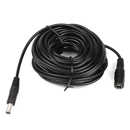 10M DC Extension Power Cable 5.5mm x 2.1mm Male to Female Extension Cord for CCTV Cameras, LED Strip Lights & 12V DC Devices