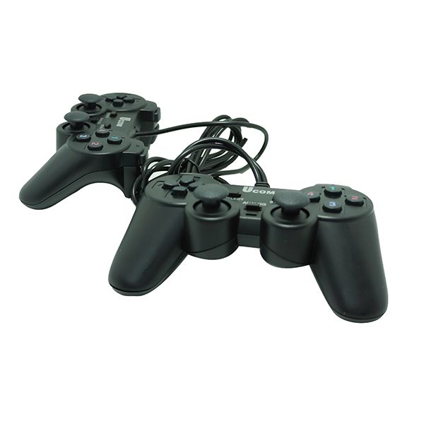 UCOM 2 Pack Wired USB Game Controllers for PC – Dual Analogue Gamepads with Vibration