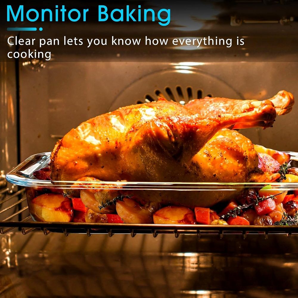 1.6L Borosilicate Glass Baking Dish | Rectangular Oven Safe Baking & Roasting Tray