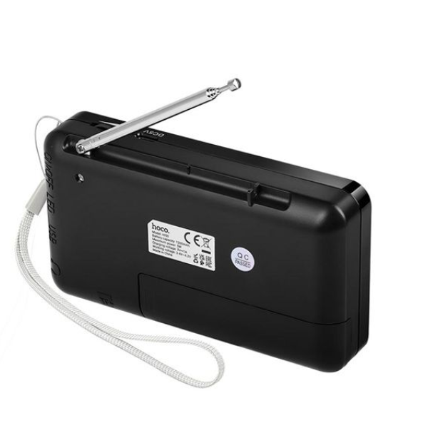 Hoco HI50 Portable AM/FM Radio & Bluetooth Speaker – Rechargeable 2-in-1 with USB, TF Card & Flashlight